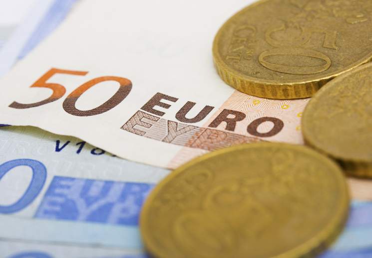 Euros Cash And Coins For Spending Or Investing